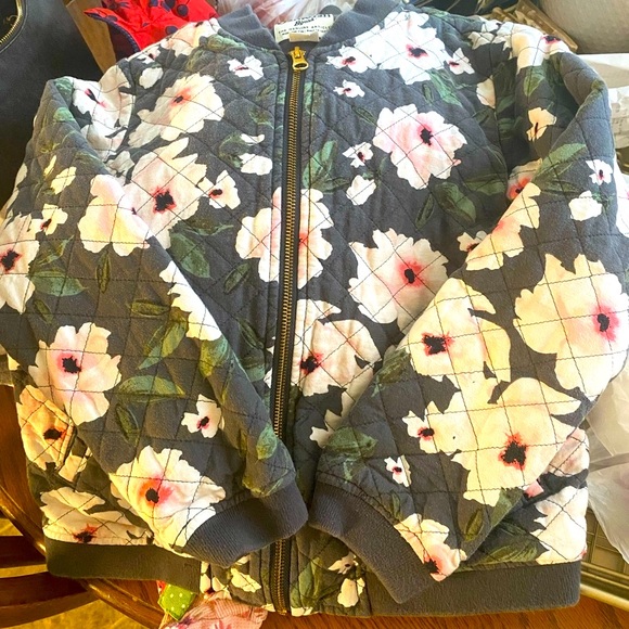 PRETTY Oshkosh Quilted Floral Bomber Jacket, Cozy, FLEECE LINED  - Girl’s 12 EUC - Picture 7 of 12